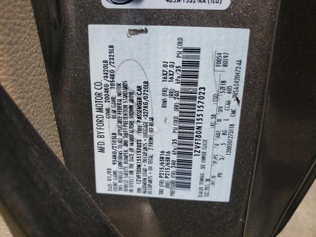 Photo 10 from auction – 2005 FORD MUSTANG with VIN 1ZVFT80N155157023