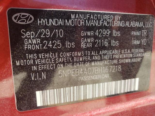 Photo 10 from auction – 2011 HYUNDAI SONATA GLS with VIN 5NPEB4AC7BH167218