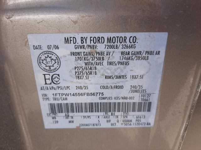 Photo 10 from auction – 2006 FORD F150 SUPER with VIN 1FTPW14556FB56775