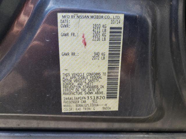 Photo 10 from auction – 2015 NISSAN ALTIMA 2.5 with VIN 1N4AL3AP1FN351820