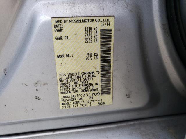 Photo 10 from auction – 2015 NISSAN ALTIMA 2.5 with VIN 1N4AL3AP7FC231709