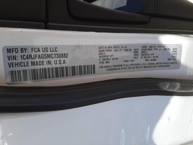 Photo 10 from auction – 2021 JEEP GRAND CHER with VIN 1C4RJFAG5MC730882