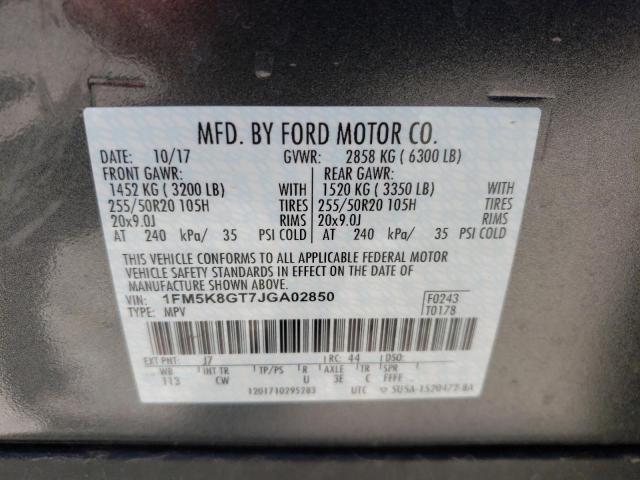 Photo 10 from auction – 2018 FORD EXPLORER S with VIN 1FM5K8GT7JGA02850
