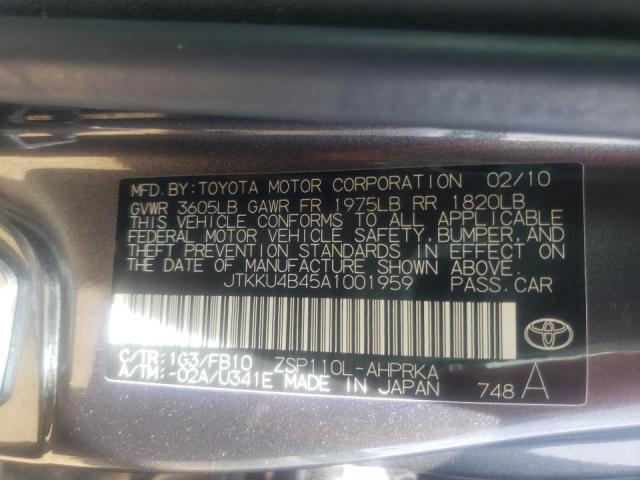 Photo 10 from auction – 2010 TOYOTA SCION XD with VIN JTKKU4B45A1001959