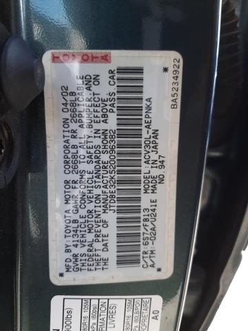 Photo 10 from auction – 2002 TOYOTA CAMRY LE with VIN JTDBE32K520096382