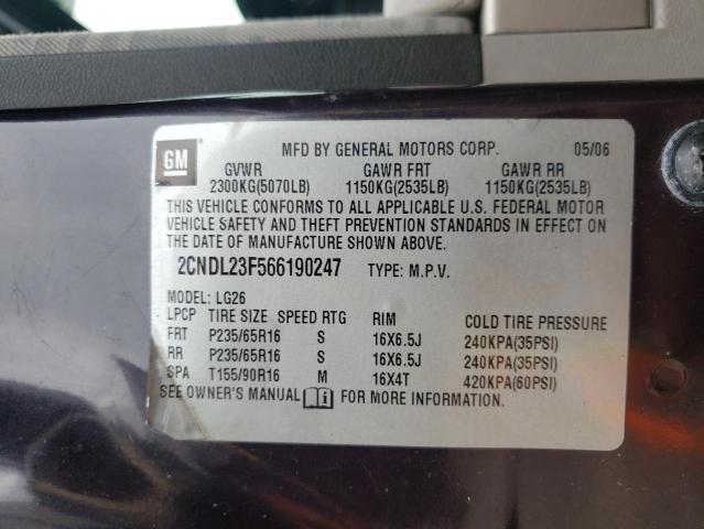 Photo 10 from auction – 2006 CHEVROLET EQUINOX LS with VIN 2CNDL23F566190247