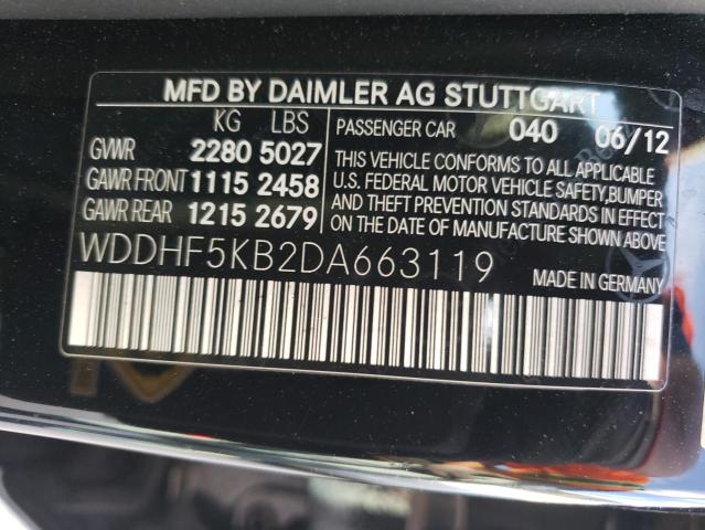 Photo 10 from auction – 2013 MERCEDES-BENZ E 350 with VIN WDDHF5KB2DA663119