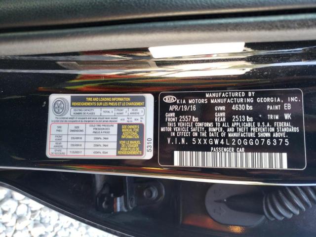 Photo 10 from auction – 2016 KIA OPTIMA SX with VIN 5XXGW4L20GG076375