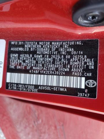 Photo 10 from auction – 2014 TOYOTA CAMRY L with VIN 4T4BF1FK2ER439224