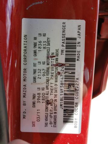 Photo 10 from auction – 2011 MAZDA 3 I with VIN JM1BL1VF5B1473246