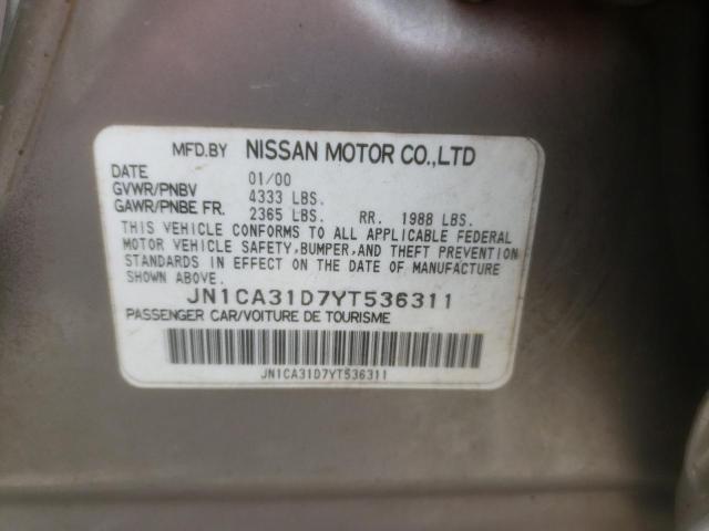 Photo 10 from auction – 2000 NISSAN MAXIMA GLE with VIN JN1CA31D7YT536311