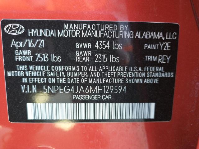 Photo 10 from auction – 2021 HYUNDAI SONATA SE with VIN 5NPEG4JA6MH129594