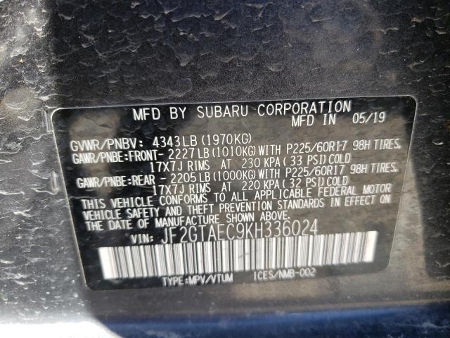 Photo 10 from auction – 2019 SUBARU CROSSTREK with VIN JF2GTAEC9KH336024