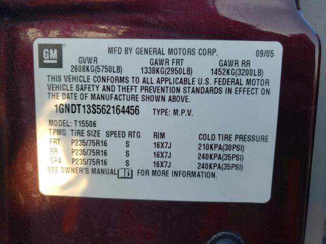 Photo 10 from auction – 2006 CHEVROLET TRAILBLAZE with VIN 1GNDT13S562164456