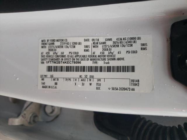 Photo 10 from auction – 2019 FORD F250 SUPER with VIN 1FT7W2BT4KEC78096
