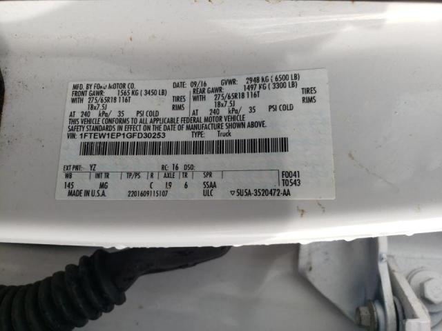 Photo 10 from auction – 2016 FORD F150 SUPER with VIN 1FTEW1EP1GFD30253