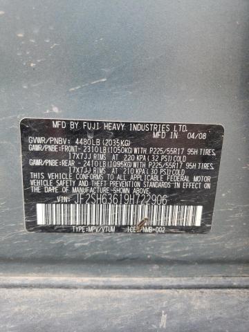 Photo 10 from auction – 2009 SUBARU FORESTER 2 with VIN JF2SH63619H722906