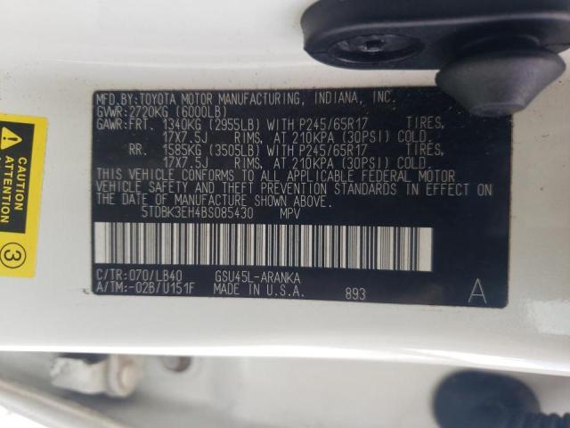 Photo 10 from auction – 2011 TOYOTA HIGHLANDER with VIN 5TDBK3EH4BS085430