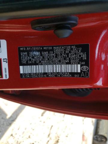 Photo 10 from auction – 2012 TOYOTA COROLLA BA with VIN 2T1BU4EE8CC839509