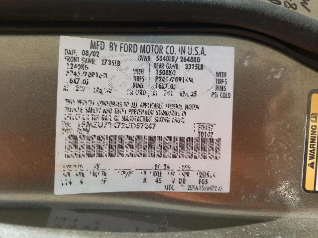 Photo 10 from auction – 2002 FORD EXPLORER X with VIN 1FMZU73K72UD57247