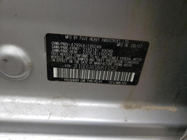 Photo 10 from auction – 2008 SUBARU IMPREZA 2. with VIN JF1GE61638H513252