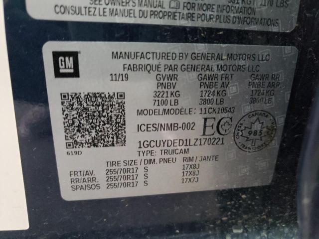 Photo 10 from auction – 2020 CHEVROLET SILVERADO with VIN 1GCUYDED1LZ170221