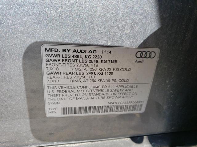 Photo 10 from auction – 2015 AUDI Q3 PREMIUM with VIN WA1EFCFS8FR006903
