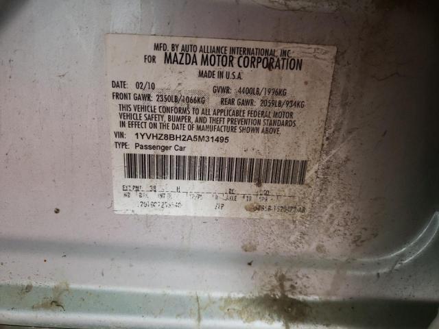 Photo 10 from auction – 2010 MAZDA 6 I with VIN 1YVHZ8BH2A5M31495
