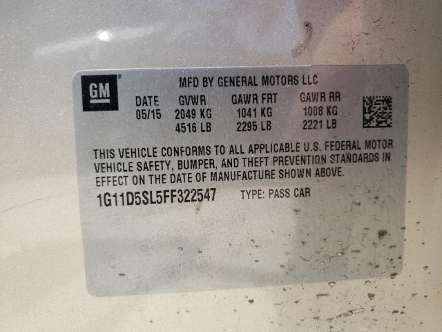 Photo 10 from auction – 2015 CHEVROLET MALIBU 2LT with VIN 1G11D5SL5FF322547
