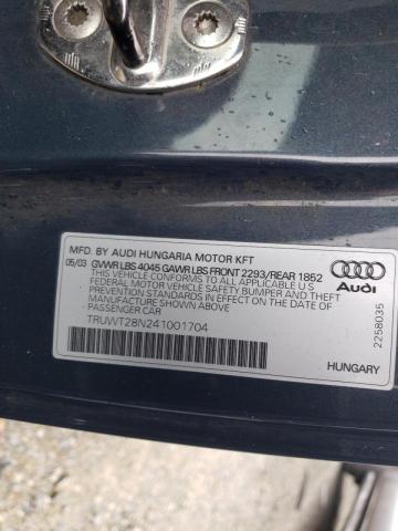 Photo 10 from auction – 2004 AUDI TT QUATTRO with VIN TRUWT28N241001704