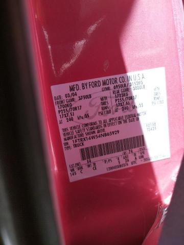 Photo 10 from auction – 2004 FORD F150 with VIN 1FTRX14W54NB65929