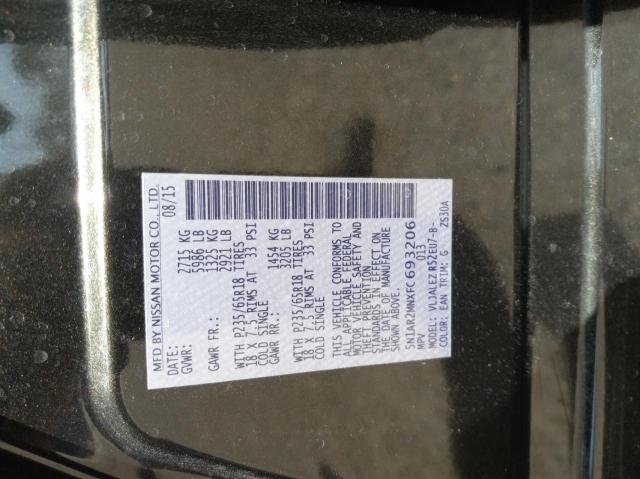 Photo 10 from auction – 2015 NISSAN PATHFINDER with VIN 5N1AR2MNXFC693206