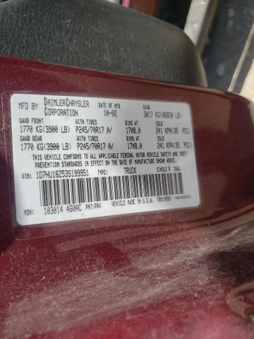 Photo 10 from auction – 2003 DODGE RAM 1500 S with VIN 1D7HU18Z53S199951