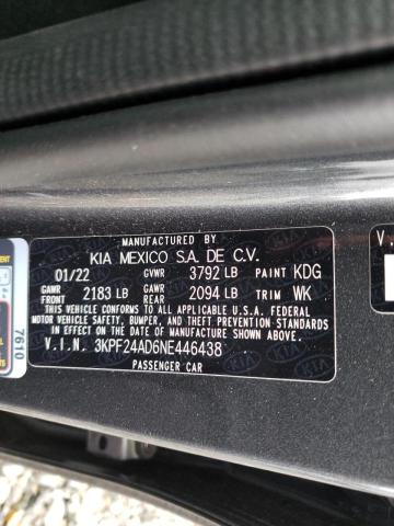 Photo 10 from auction – 2022 KIA FORTE FE with VIN 3KPF24AD6NE446438