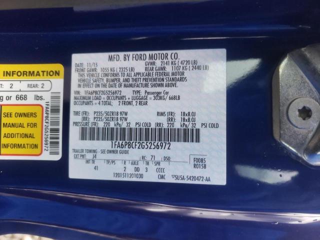 Photo 10 from auction – 2016 FORD MUSTANG with VIN 1FA6P8CF2G5256972