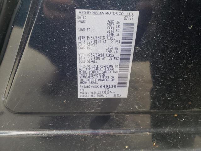 Photo 10 from auction – 2013 NISSAN PATHFINDER with VIN 5N1AR2MN3DC649139