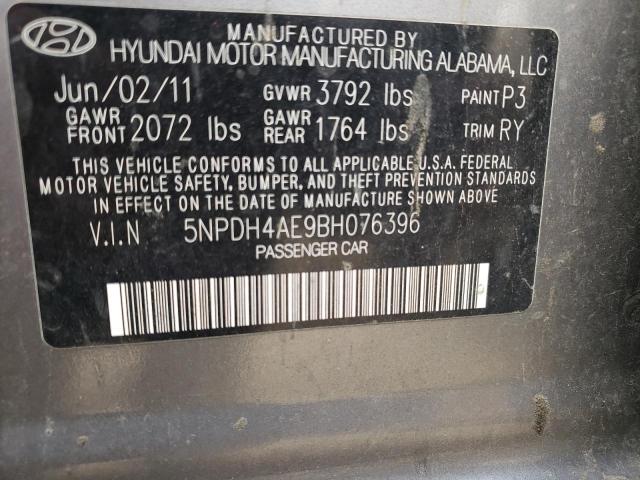 Photo 10 from auction – 2011 HYUNDAI ELANTRA GL with VIN 5NPDH4AE9BH076396