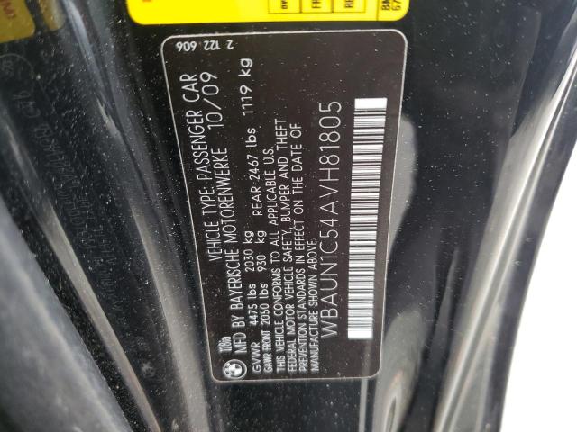 Photo 10 from auction – 2010 BMW 128 I with VIN WBAUN1C54AVH81805