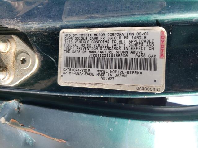 Photo 10 from auction – 2001 TOYOTA ECHO with VIN JTDBT123110186209