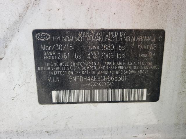 Photo 10 from auction – 2016 HYUNDAI ELANTRA SE with VIN 5NPDH4AE8GH668301
