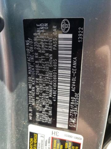 Photo 10 from auction – 2008 TOYOTA CAMRY CE with VIN 4T4BE46K08R014805