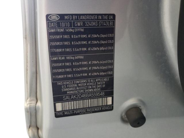 Photo 10 from auction – 2011 LAND ROVER LR4 HSE LU with VIN SALAK2D46BA559548