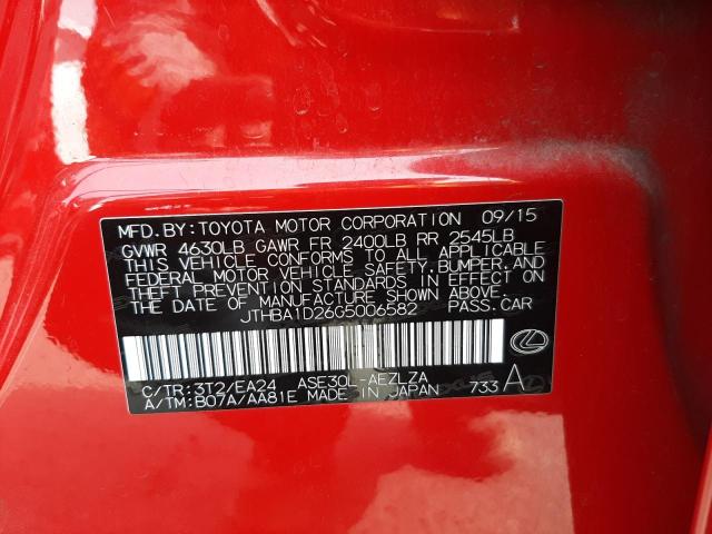 Photo 10 from auction – 2016 LEXUS IS 200T with VIN JTHBA1D26G5006582