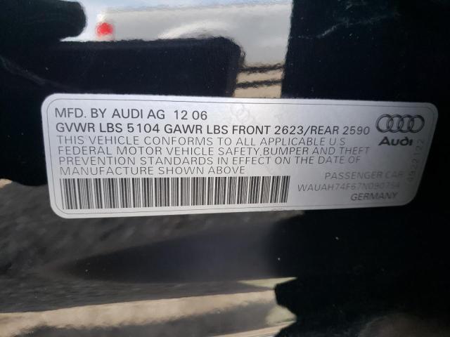 Photo 10 from auction – 2007 AUDI A6 3.2 with VIN WAUAH74F67N090754