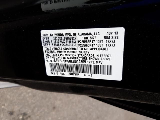 Photo 10 from auction – 2014 HONDA ODYSSEY EX with VIN 5FNRL5H68EB044809