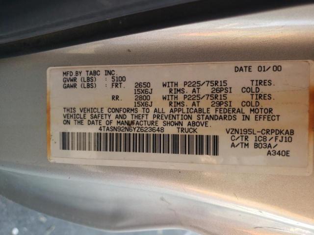 Photo 10 from auction – 2000 TOYOTA TACOMA XTR with VIN 4TASN92N6YZ623648