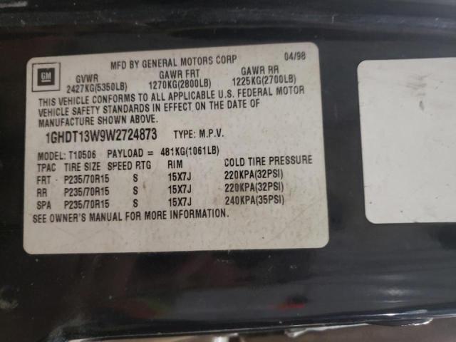 Photo 10 from auction – 1998 OLDSMOBILE BRAVADA with VIN 1GHDT13W9W2724873
