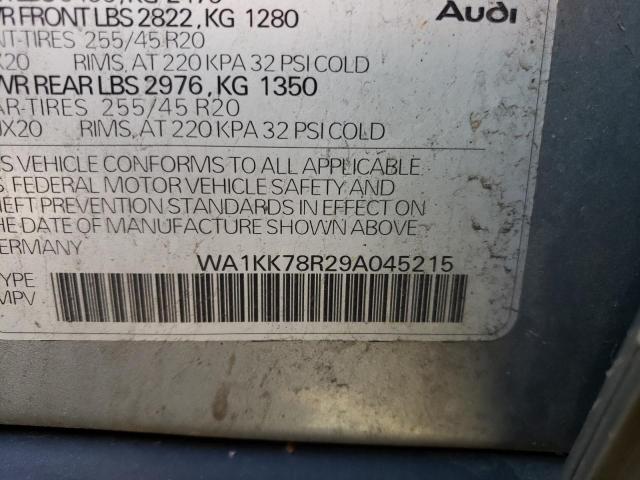 Photo 10 from auction – 2009 AUDI Q5 with VIN WA1KK78R29A045215