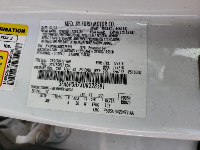 Photo 10 from auction – 2013 FORD FUSION SE with VIN 3FA6P0H7XDR228591