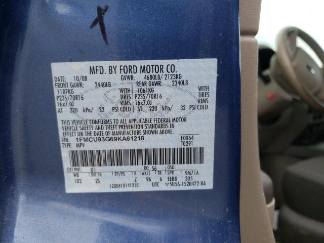 Photo 10 from auction – 2009 FORD ESCAPE XLT with VIN 1FMCU93G69KA61218